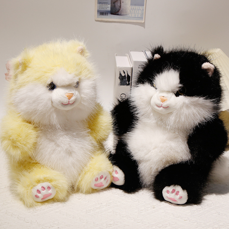 Плюшена животинска чантичка за рамо във форма на котка, пълнеж PP памук, за деца 7–14 години