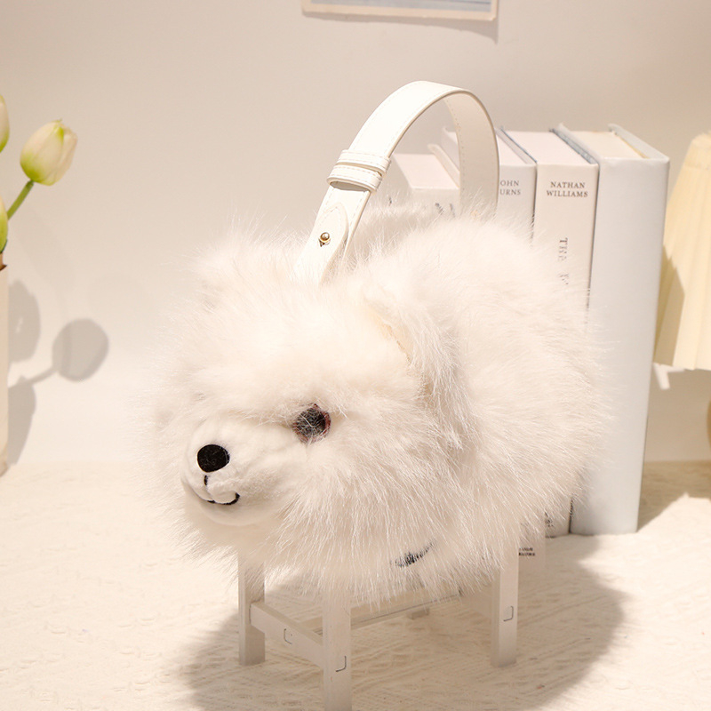 Плюшена животинска чантичка за рамо във форма на котка, пълнеж PP памук, за деца 7–14 години