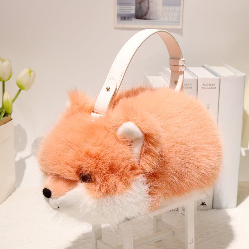 Плюшена животинска чантичка за рамо във форма на котка, пълнеж PP памук, за деца 7–14 години