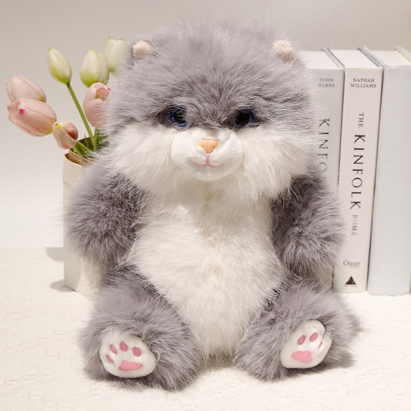 Плюшена животинска чантичка за рамо във форма на котка, пълнеж PP памук, за деца 7–14 години