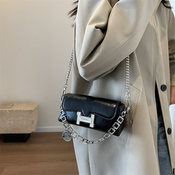 PU torba ispod pazuha, gradski minimalistički stil, horizontalni kvadratni oblik, magnetska kopča, džep za ID