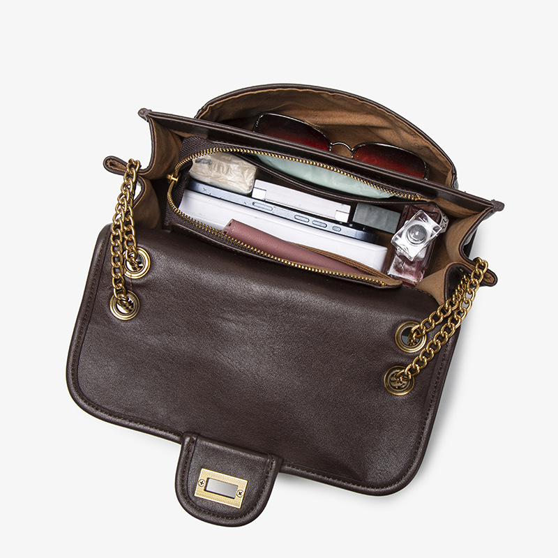 PU crossbody torba s quilted retro dizajnom, vodoravni kvadratni oblik, poliester podstava, zaključavanje