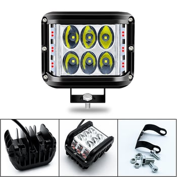 Három oldalú LED munka lámpa autókhoz - 36W, 3000lm, 9-36V, alumínium