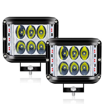 Három oldalú LED munka lámpa autókhoz - 36W, 3000lm, 9-36V, alumínium