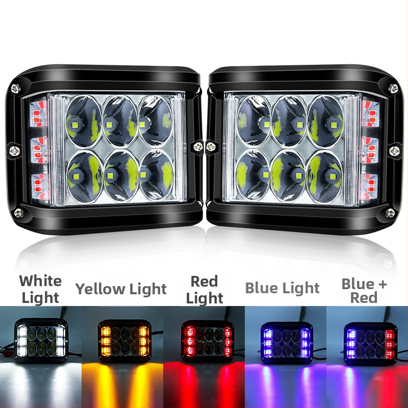 Három oldalú LED munka lámpa autókhoz - 36W, 3000lm, 9-36V, alumínium