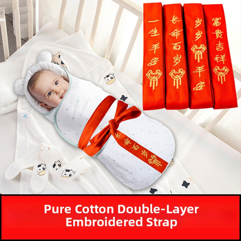 Zavinovacia deka pre novorodencov s pevným pásom, látka polyesterovo-bavlnená