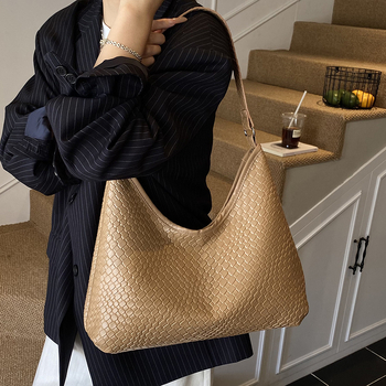 Ženska ramena Tote torba – retro stil, PU koža, vodoravni četvrtasti oblik, magnetsko zatvaranje, unutarnja džep za dokumente