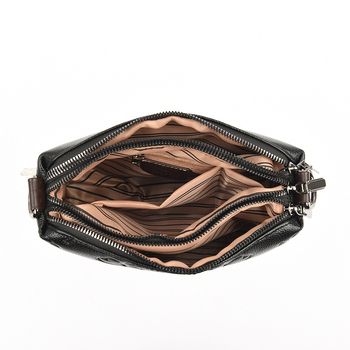 PU kožna crossbody torba za žene s reljefom, trostruka velika kapaciteta, zatvaranje na zip, unutarnji džepovi (s džepom za telefon i džepom na zip), horizontalan kvadratni oblik, dvostruki remen, jesen 2025