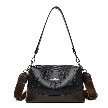 PU kožna crossbody torba za žene s reljefom, trostruka velika kapaciteta, zatvaranje na zip, unutarnji džepovi (s džepom za telefon i džepom na zip), horizontalan kvadratni oblik, dvostruki remen, jesen 2025