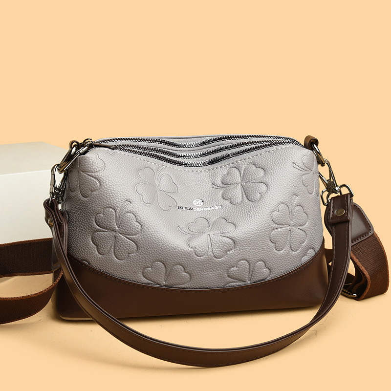 PU kožna crossbody torba za žene s reljefom, trostruka velika kapaciteta, zatvaranje na zip, unutarnji džepovi (s džepom za telefon i džepom na zip), horizontalan kvadratni oblik, dvostruki remen, jesen 2025
