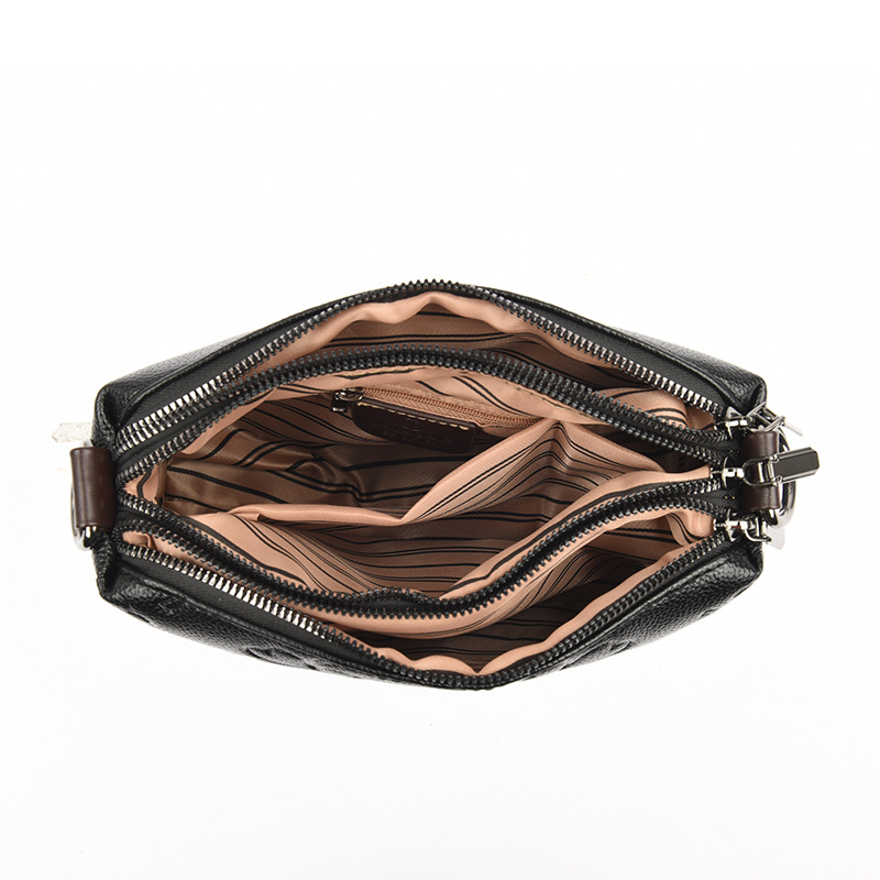 PU kožna crossbody torba za žene s reljefom, trostruka velika kapaciteta, zatvaranje na zip, unutarnji džepovi (s džepom za telefon i džepom na zip), horizontalan kvadratni oblik, dvostruki remen, jesen 2025