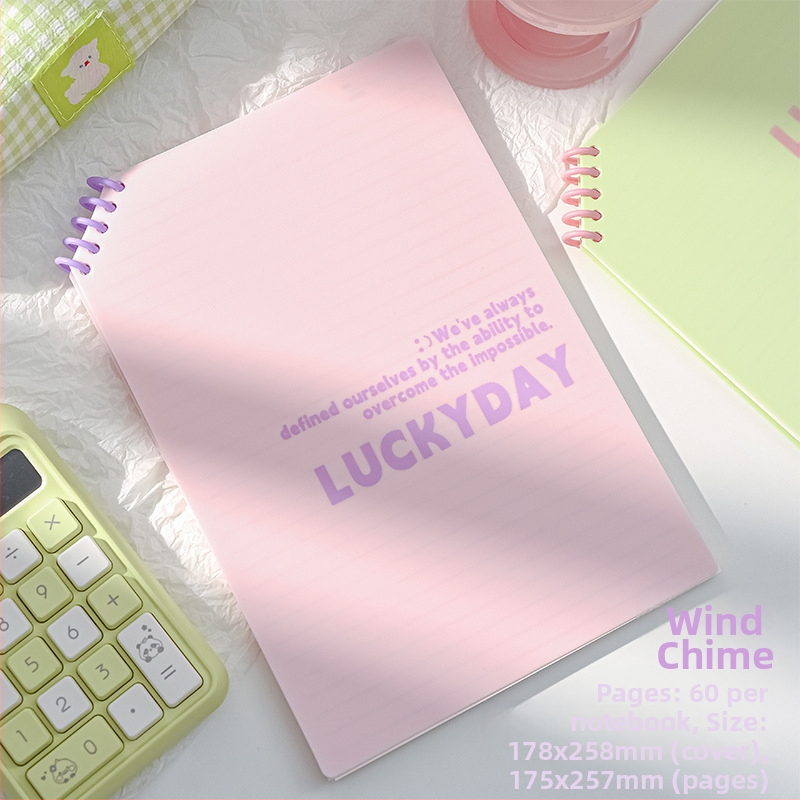 Caiet PP cu colțuri tăiate, foi detașabile, 120 pagini, hârtie 40 g