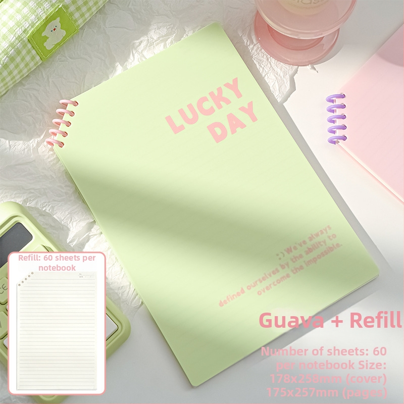 Caiet PP cu colțuri tăiate, foi detașabile, 120 pagini, hârtie 40 g