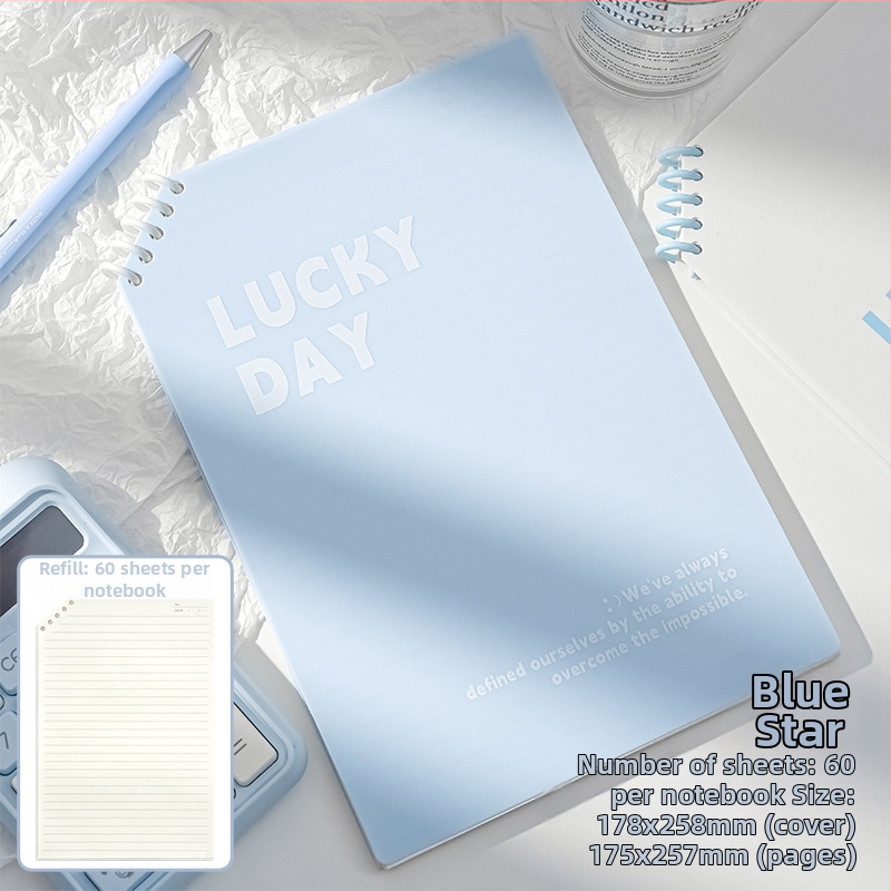 Caiet PP cu colțuri tăiate, foi detașabile, 120 pagini, hârtie 40 g