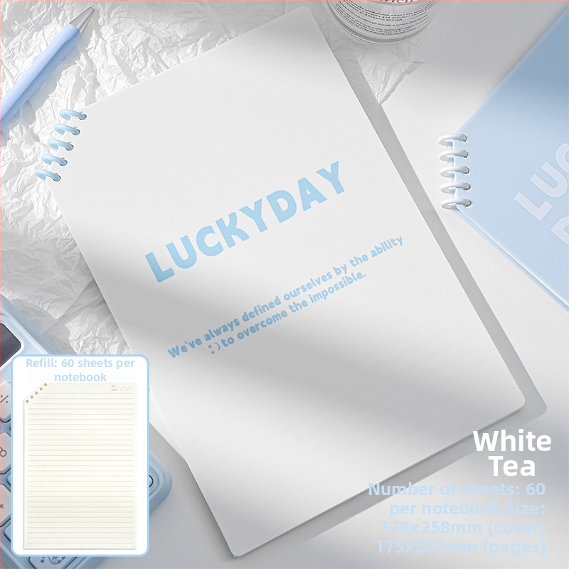 Caiet PP cu colțuri tăiate, foi detașabile, 120 pagini, hârtie 40 g