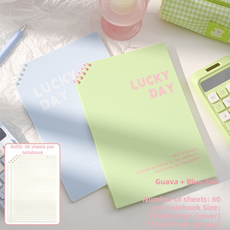 Caiet PP cu colțuri tăiate, foi detașabile, 120 pagini, hârtie 40 g