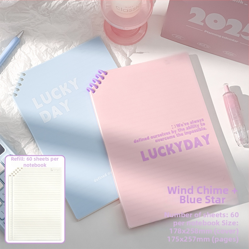 Caiet PP cu colțuri tăiate, foi detașabile, 120 pagini, hârtie 40 g