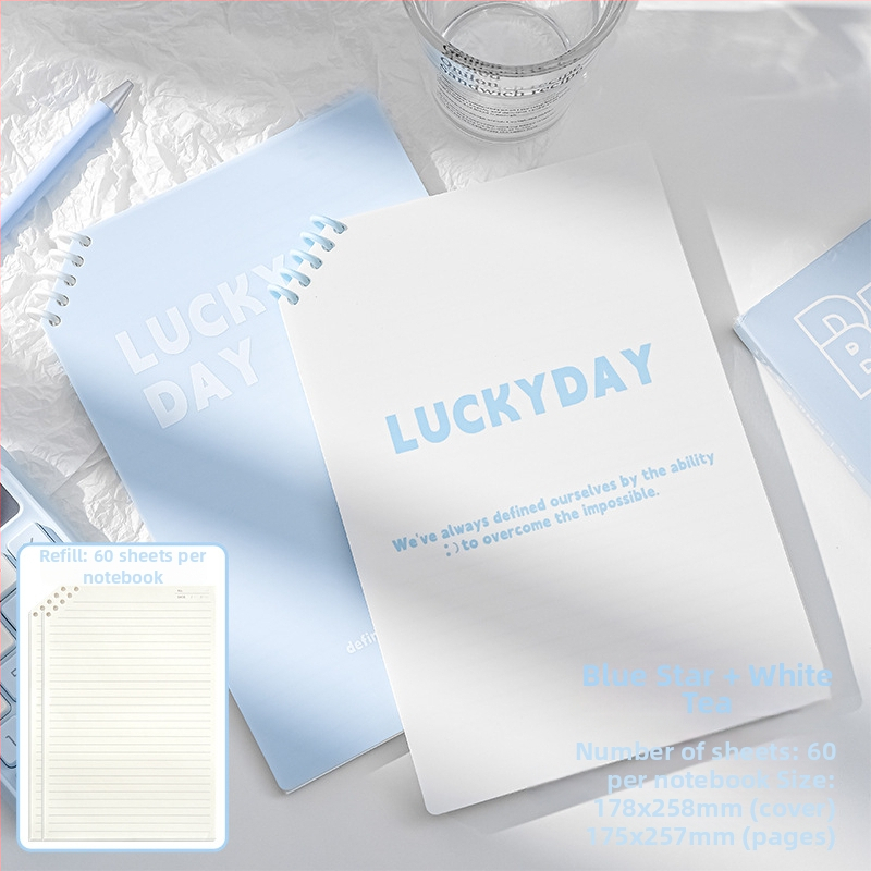 Caiet PP cu colțuri tăiate, foi detașabile, 120 pagini, hârtie 40 g