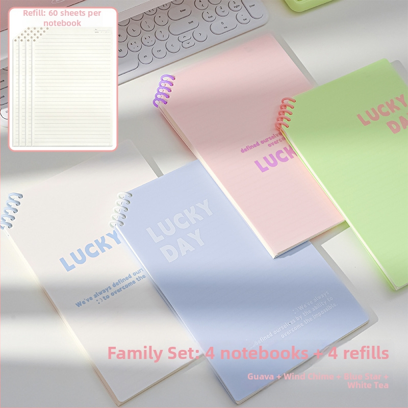 Caiet PP cu colțuri tăiate, foi detașabile, 120 pagini, hârtie 40 g