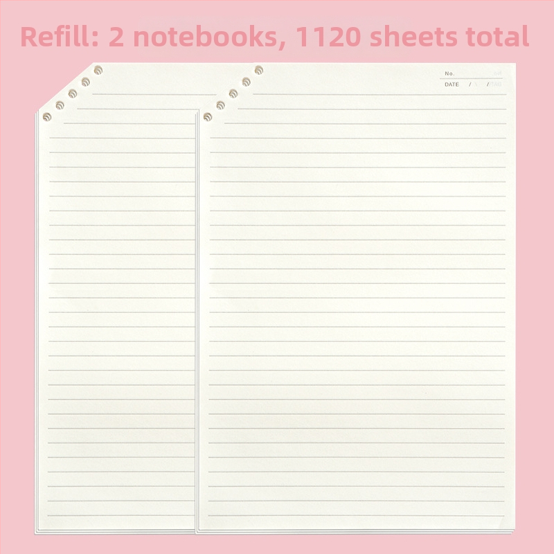 Caiet PP cu colțuri tăiate, foi detașabile, 120 pagini, hârtie 40 g