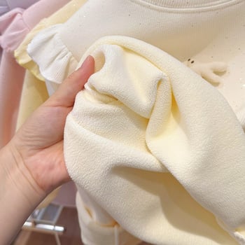 Παιδικό φλις πουλόβερ με επένδυση από φλίς, χοντρό, μακρυμάνικο, τύπωμα με εικόνες κινούμενων σχεδίων, 90% πολυεστέρας, για ηλικίες 3–8 ετών