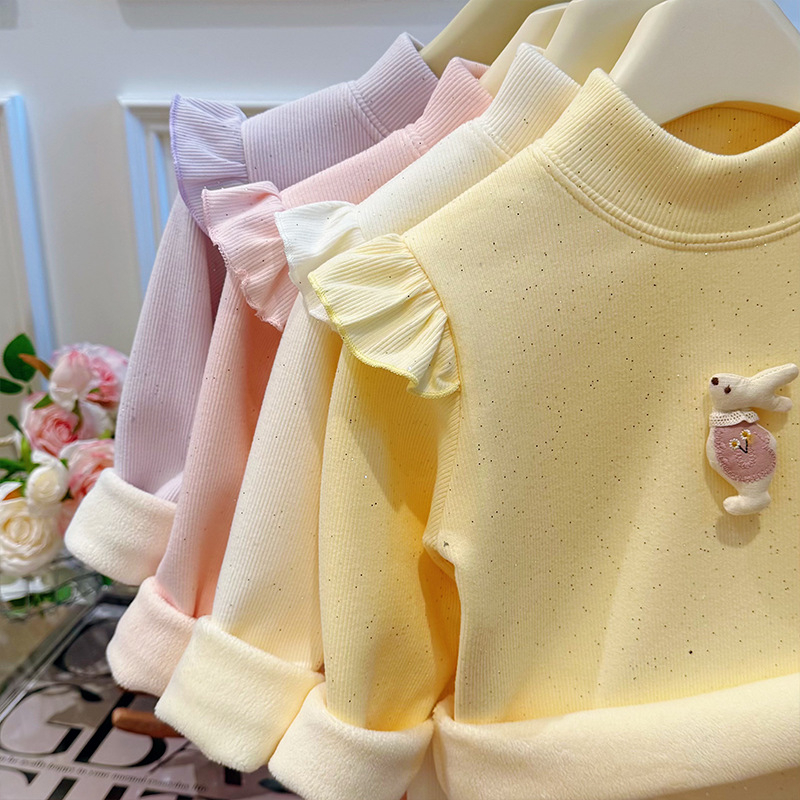 Παιδικό φλις πουλόβερ με επένδυση από φλίς, χοντρό, μακρυμάνικο, τύπωμα με εικόνες κινούμενων σχεδίων, 90% πολυεστέρας, για ηλικίες 3–8 ετών