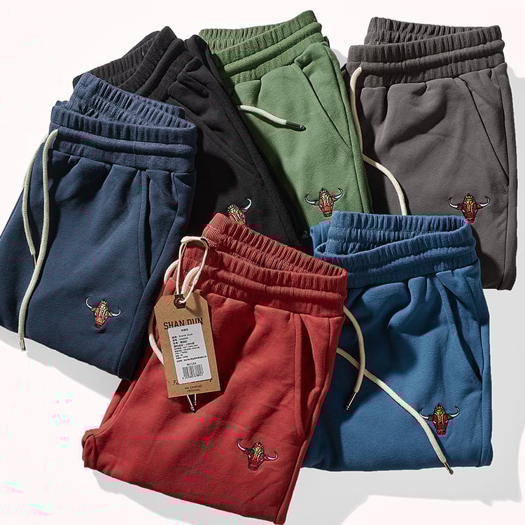 Muške jogger hlače – knit cargo stil, srednji pas, debeli terry, Cupro vlakno, mikroelastičnost