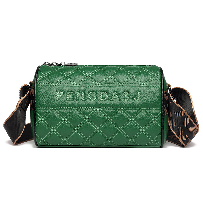 Ženska crossbody torba od kože prve sloje – horizontalni kvadratni oblik, zatvarač, poliester podstava, jedna naramenica