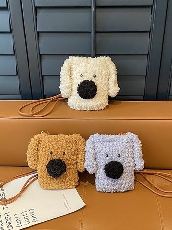 Чанта от плюш в стил градска простота, вертикална квадратна форма, вътрешен джоб за мобилен телефон, една презрамка