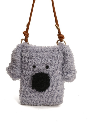 Чанта от плюш в стил градска простота, вертикална квадратна форма, вътрешен джоб за мобилен телефон, една презрамка