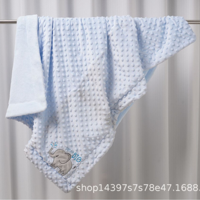Dječja deka od fleecea s izvezenim motivom, zimski stil, crtić dizajn, 500–800 g, za novorođenčad do 6 godina