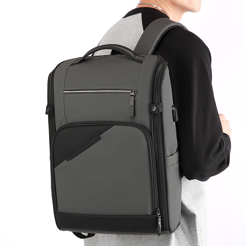 Muški ruksak za poslovna putovanja u gradskom minimalističkom stilu, pretinac za 15-inčni laptop, kapacitet 20–35 L, vodootporan, Oxford tkanina