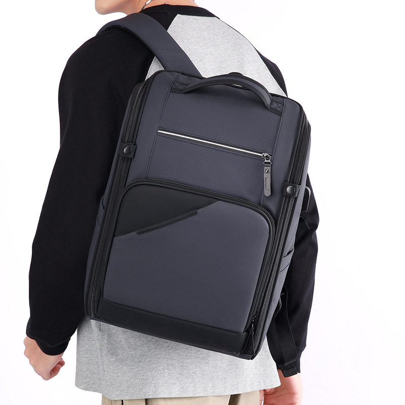 Muški ruksak za poslovna putovanja u gradskom minimalističkom stilu, pretinac za 15-inčni laptop, kapacitet 20–35 L, vodootporan, Oxford tkanina