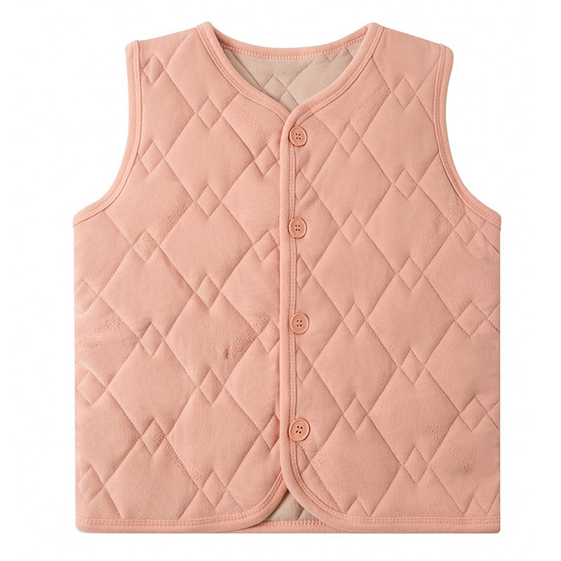 Dječja vesta s fleesom, debela, kardigan stil, mrežasti uzorak, unisex, zimi