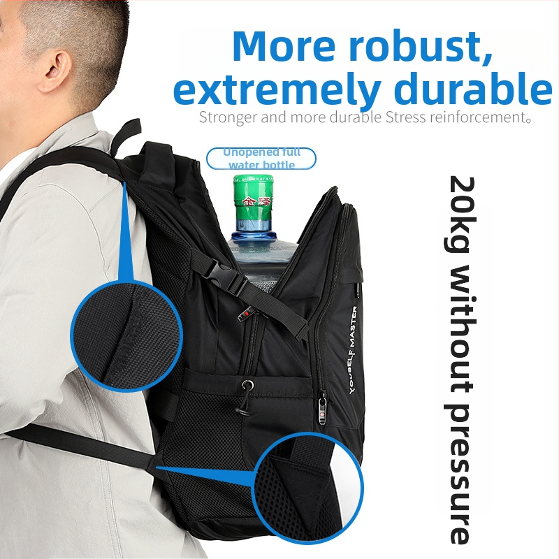 Maxwell ruksak unisex velike kapacitete 56–75L, za 16-inčni laptop, naramenice s zračnim jastukom, Oxford tkanina, ležerni stil putovanja