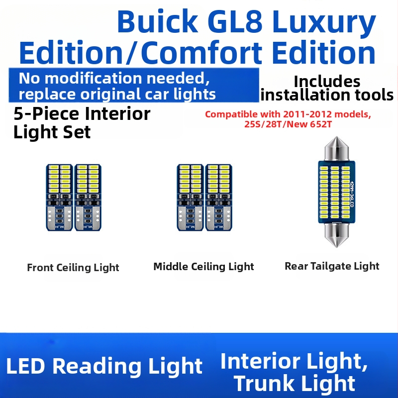 Buick GL8 LED εσωτερικό φως — φωτισμός ανάγνωσης, φωτισμός χώρου αποσκευών, φωτισμός καθρέφτη μακιγιά, φωτισμός πινακίδας κυκλοφορίας