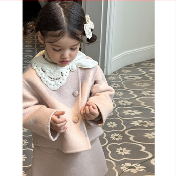 Детски костюм за момичета в корейски стил: многочастов комплект с пола и рокля принцеса, за деца 3–8 г., есен 2025, памучно-полиестеров плат