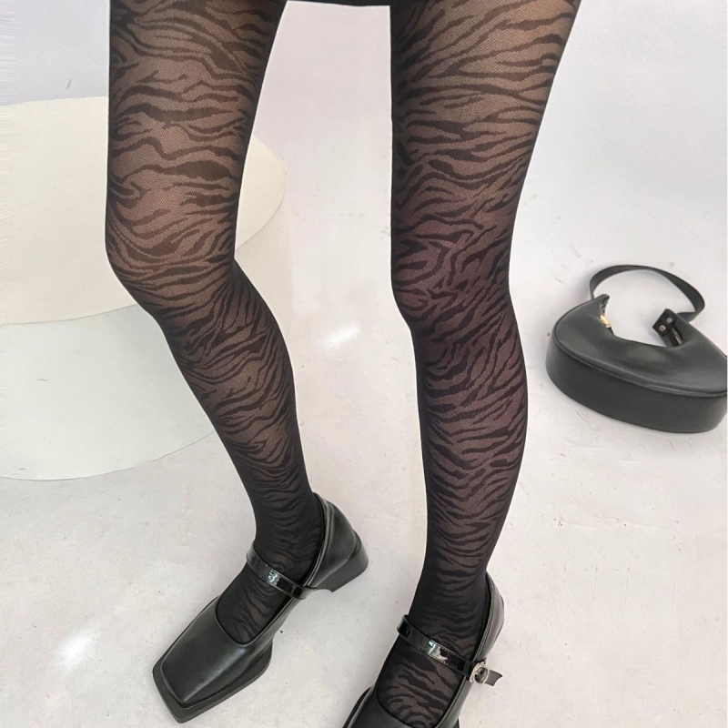 Japanski stil, Jacquard čarape-hlače sa zebrom uzorkom, prozirne i tanke