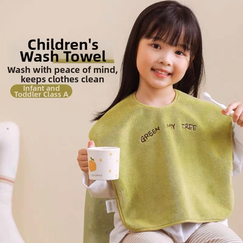 Детски биб за лице и миене с кърпа; памук-смесена тъкан, полиестерни влакна, водопоглъщащ, мултифункционален биб