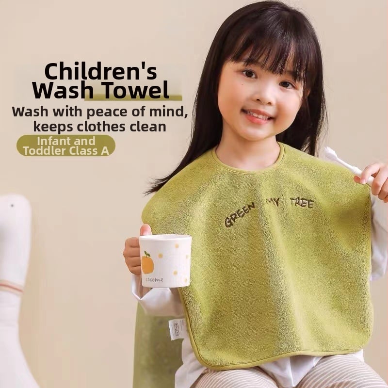 Детски биб за лице и миене с кърпа; памук-смесена тъкан, полиестерни влакна, водопоглъщащ, мултифункционален биб