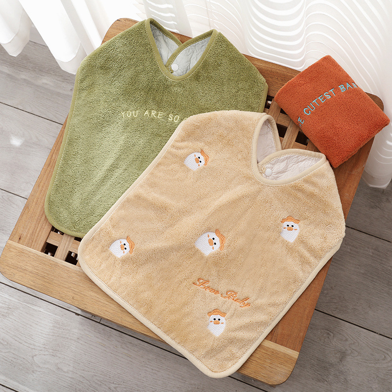 Детски биб за лице и миене с кърпа; памук-смесена тъкан, полиестерни влакна, водопоглъщащ, мултифункционален биб