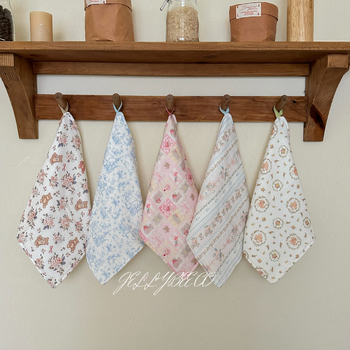 JOEMEGA Бебешка квадратна кърпа — памучна марля, абсорбираща вода, принтове с животни/карикатури/цветя, подходяща за бебета и деца до 6 години