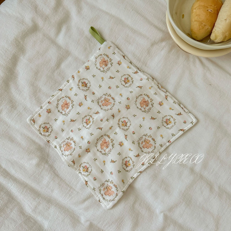 JOEMEGA Бебешка квадратна кърпа — памучна марля, абсорбираща вода, принтове с животни/карикатури/цветя, подходяща за бебета и деца до 6 години