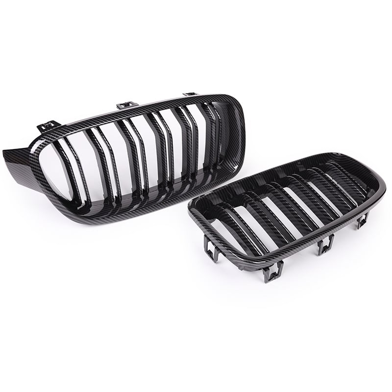 BMW 3 Series F30/F35 grilja bubrega — ABS plast, ugradnja u hladnjak, dvostruke paralelne šipke