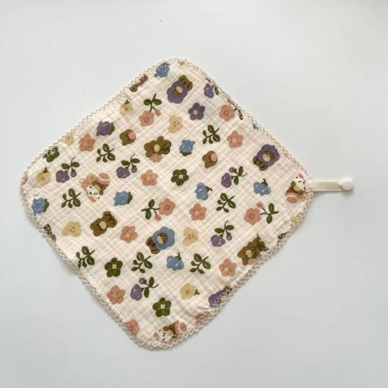 Двуфункционална триъгълна бебешка лигавник и кърпа за лице – марля и памук, висока попивност, мека, за деца 1–3 години