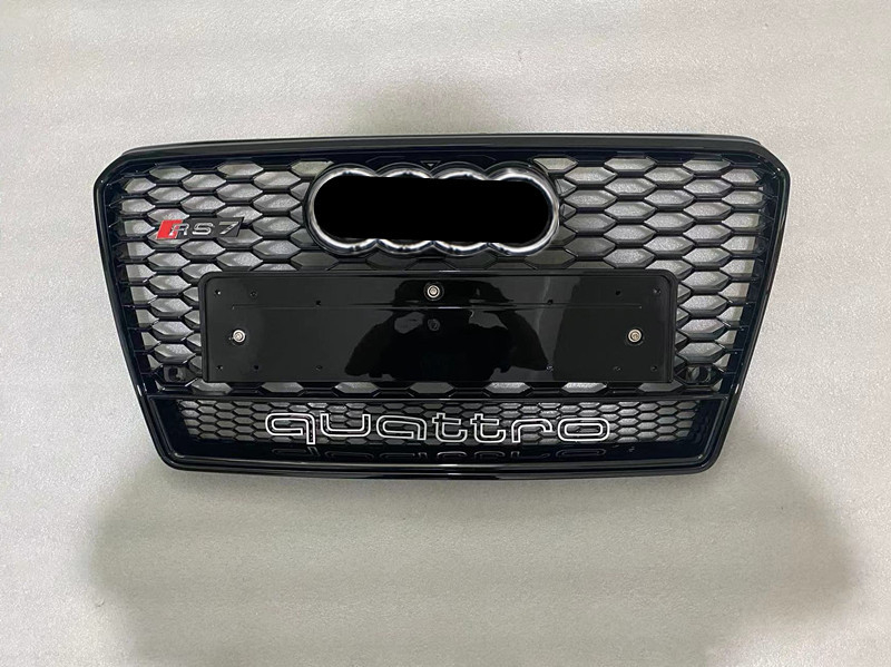Prednja rešetka s pčelinjim uzorkom za Audi A7 (12–15), ABS plastika, montaža na prednji branik, dimenzije 95×15×45 cm, težina 4 kg