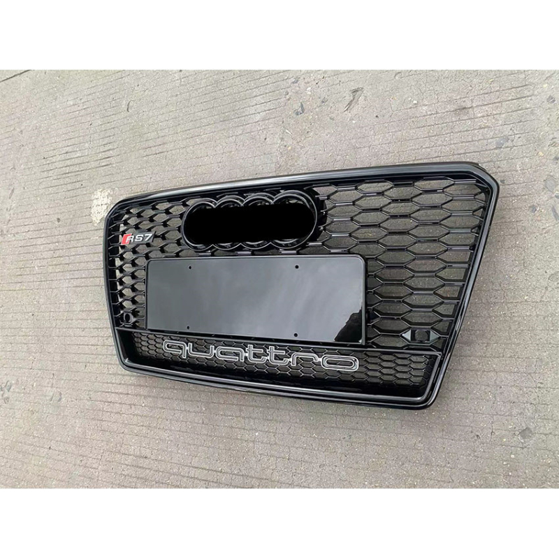 Prednja rešetka s pčelinjim uzorkom za Audi A7 (12–15), ABS plastika, montaža na prednji branik, dimenzije 95×15×45 cm, težina 4 kg