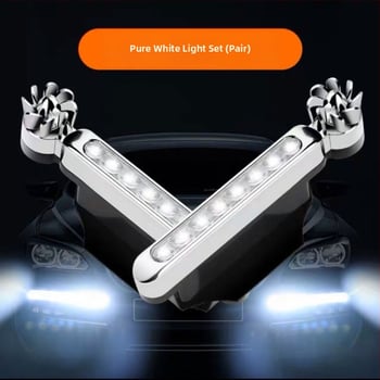 Lumină LED de avertizare pentru grila mașinii alimentată prin energie eoliană (DL-011, ABS+PCB, Universal, Lumină de avertizare simulată, Chun yi yi)