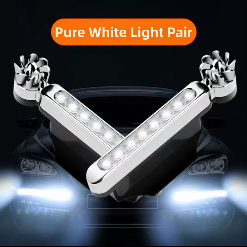 Lumină LED de avertizare pentru grila mașinii alimentată prin energie eoliană (DL-011, ABS+PCB, Universal, Lumină de avertizare simulată, Chun yi yi)