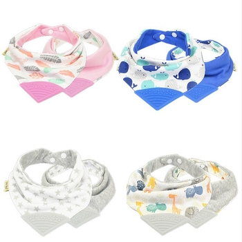 Бебешки триъгълен лигавник със зъбче, дишащ памучен газов плат над 95% памук, модел животни, водоустойчив джоб, подходящ за деца 0–3 години